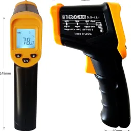 BALRAMA Digital IR Infrared Gun Type RANGE -50°C to 380°C Handheld Non-Contact Digital LCD Laser Backlight Temperature Tester Pyrometer Handheld Wireless Sensor Security System image 5