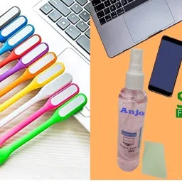 ANJO 6 in 1 Combo 3 Cleaning Gel 100ml With Cloth, USB Light, OTG Micro & Type C to A for Laptops, Mobiles, Computers, Gaming image 5