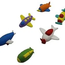 krupasadhya Combo Pack of 6 airplane|rocket|fighter plane erasers Non-Toxic Eraser image 2