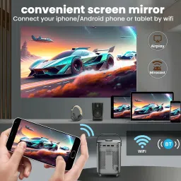 Kidoca Smart Mini 4K LED Android 11.0 Bluetooth 1080p Projector for Home Cinema HD (6000 lm / 1 Speaker / Wireless / Remote Controller) Portable Projector image 5