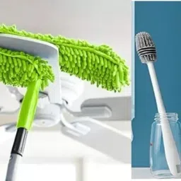 Foldable Extendable Multipurpose Long Microfiber Duster & Bottle Cleaning Brush Wet and Dry Duster Set-image-28