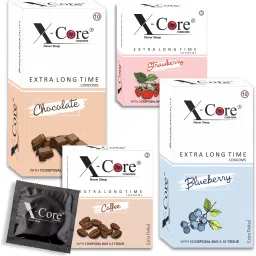 dotted condoms- 26 pcs flavored condoms, with 26 pcs. DISPOSAL POUCHES & 26 pcs. TISSUE PAPERS, Free of chemicals like paraben, Flavors-(chocolate, coffee, blueberry & Strawberry), 2×10's box= 20 PCS, 2×3's box= 6 PCS. Condom-image-16