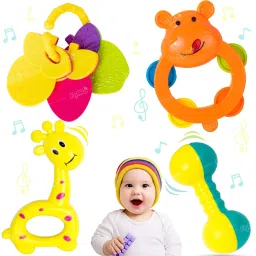 harish chandwadiya enterprises Colourful Non Toxic Set of 5 Attractive Rattle Rattle image 4