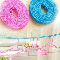 ANTI-SLIP CLOTHES WASHING DRYING NYLON ROPE Pack of 4 (Random Colour) Nylon Retractable Clothesline-image-23
