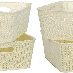 Plastic Multipurpose Sturdy Storage Baskets for Cosmetics, Office, Vegetable (Medium) Storage Basket-image-11