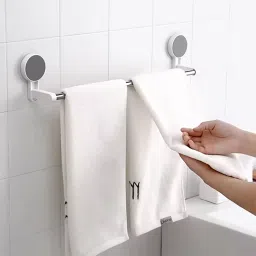 Multipurpose Single Towel Bars for Bathroom-Kitchen|1337|White| 16 inch 1 Bar Towel Rod-image-29