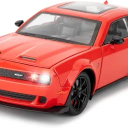 1:24 Dodge Challenger Hellcat Diecast Pull Back Toy Car with Light & Sound-image-26