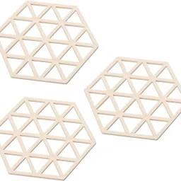 Silicone Trivet Mats and Hot Pads, Hexagon Shape Bowl Mats, Dish Mats (Beige) Polyvinyl Chloride Trivet-35