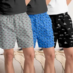 Pack of 3 Printed, Self Design, Geometric Print Men Boxer-image-5