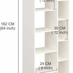 furneaser Lancy Open Bookshelf Rack for Books, Corner Display Bookcase, Engineered Wood Semi-Open Book Shelf image 4