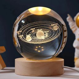 3D Planet Crystal Ball | Crystal Planet Laser Engraved Solar Night Lamp Table Lamp-image-73