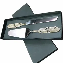 Cake Server & Knife MOP Cutlery Set of Two pcs Cake Server & Knife MOP Cutlery Set of Two pcs Metal Grey Kitchen Tool Set Stainless Steel Cake Server-10