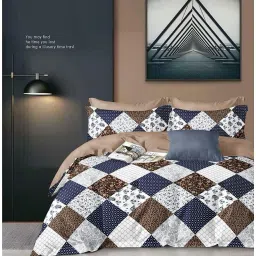 240 TC Microfiber King Self Design Fitted (Elastic) Bedsheet-image-76