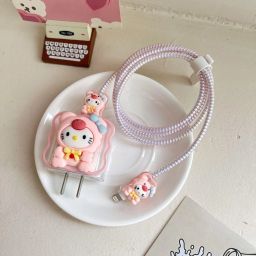 CASENED Case Cover for apple 20W IPhone Charger | 3D Cute Cartoon Character with Cable Protector-image-129