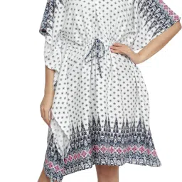Floral Print Rayon Women Kaftan-image-45