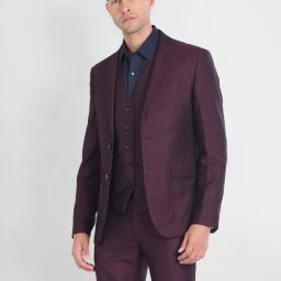 Men Reversible Waistcoat Three Piece Suit Self Design Suit-image-41