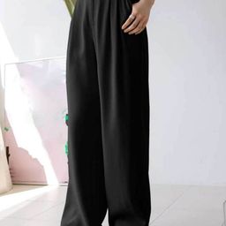 broadstar Women Loose Fit Black Lycra Blend Trousers-picture-45