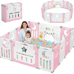 18 Playpen for Kids Baby Gate Fence with Mat & Safety Lock Balls-image-25