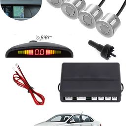 ccmm Silver Reverse 4Pcs Parking Sensor With Led Display/Buzzer For Car-288 Universal Silver Increased Safety 4pcs Sensor For Vehicle-288 Parking Sensor-picture-16