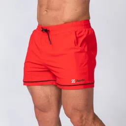 Self Design Men Red Sports Shorts-image-81