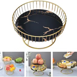 homeobeeimpex Golden Metal Cake Stand with Marble Base for Display Iron Cake Server image 5