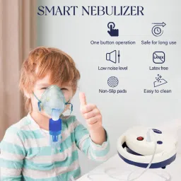 Ozocheck Smart Compressor Nebulizer Machine with Child & Adult Mask |One Button Operation Nebulizer image 2