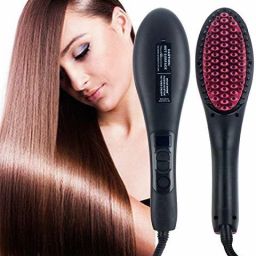 YOUR LITTLE WISH little wish Hair Electric Comb Brush 3 in 1 Ceramic Fast Hair Straightener For Women's Hair Straightening Brush with LCD Screen, Temperature Control Display,Hair Straightener For Women (BLACK) YLW 37 Hair Straightener Brush-image-54