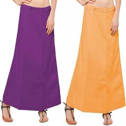 VIOLET-GOLDEN YELLOW Pure Cotton Petticoat-image-18