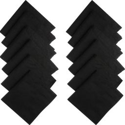 PENYAN Handkerchiefs Hanky For Men,Black XXL King Size ["Black"] Handkerchief-image-2