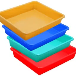 Plastic Prime Exel Small Tray, Set Of 4 pc, 2 Ltr, Red Green Blue Yellow Tray-picture-24