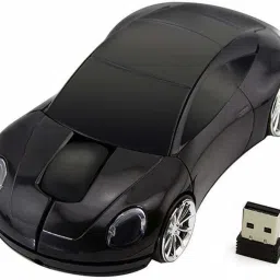 microware Car Shape Mini 4800 DPI USB Wireless with 3 Keys Optical Gaming Mice Mouse for PC Computer Laptop (Black) Wireless Optical Gaming Mouse with Bluetooth-21