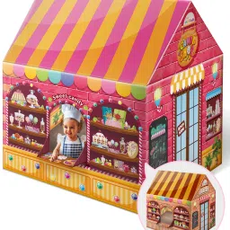 2-in-1 Bakery & Candy House Themed Foldable Hut Size Tent House for Kids, 2+ Yrs-14