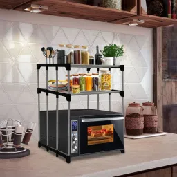 Microwave Stand Carbon Steel Kitchen Trolley-image-46