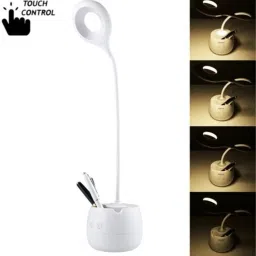 akari AK7003S Rechargeable Table Study Lamp Touch Button with Phone & Pen Holder with 360° Adjustable Gooseneck Head with Bright 2 LED Study Lamp image 3