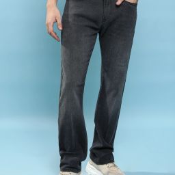 Men Regular Mid Rise Grey Jeans-image-1