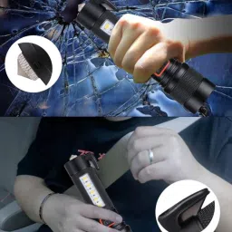 mz M987 (CAR EMERGENCY LIGHT) 5 Modes with Hammer and Seatbelt cutter Zoomable Torch image 3