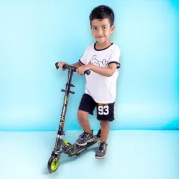 kids scooter with 2 wheels, smooth braking, side stand 3 level height adjustment Adult Scooter-image-25