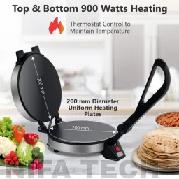 ® Electric Automatic Machine with 900 Watts Roti/Chapati 2 years warranty SAM-35 Roti and Khakra Maker-25