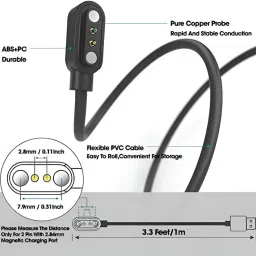 The Electron Bay Original 2 Pin Magnetic Watch Fast Charging Cable 3.5mm Pin Length Charging Pad image 5