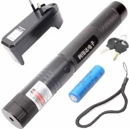 FStyler High Powered Rechargeable Green Laser Light Adjustable Laser Pointer 650nm with long Distance Range Black Pen with Safety Key with Battery Black Color-31