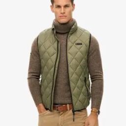 Men Diamond Quilted Fuji Lite Regular Fit Zip-Front Gilet-image-5