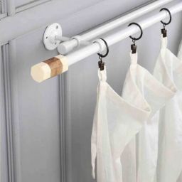 the decor mart White Premium 19mm Iron Curtain Rod with Marble Finial-picture-8