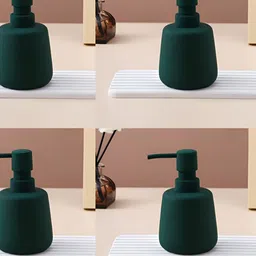 USHA SHRIRAM Green 4 Pieces Ceramic Soap Dispenser Bottle 260 ml-22