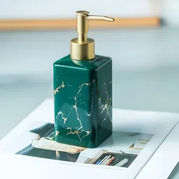 USHA SHRIRAM Green Ceramic Soap Dispenser 320 ml-image-33