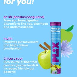 PLIX THE PLANT FIX Green Apple Good Gut Pre+Probiotic Tablets For Gut Health- 15 Tablet image 3