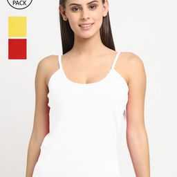 Friskers Women Pack Of 3 Solid Non-Padded Regular-Fit Camisoles-image-52
