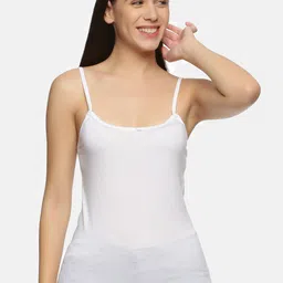 NOT YET by us Women White Solid Knitted Cotton Camisoles-picture-9