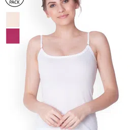 Dollar Missy Pack of 3 Women Combed Cotton Camisole-image-95