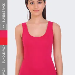 POOJA RAGENEE Pack Of 2 Sando Pure Cotton Camisoles-image-33