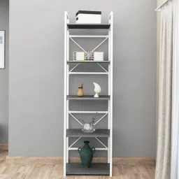 crystal furnitech Abel Metal Bookshelf In Grey & Cream Finish-picture-35